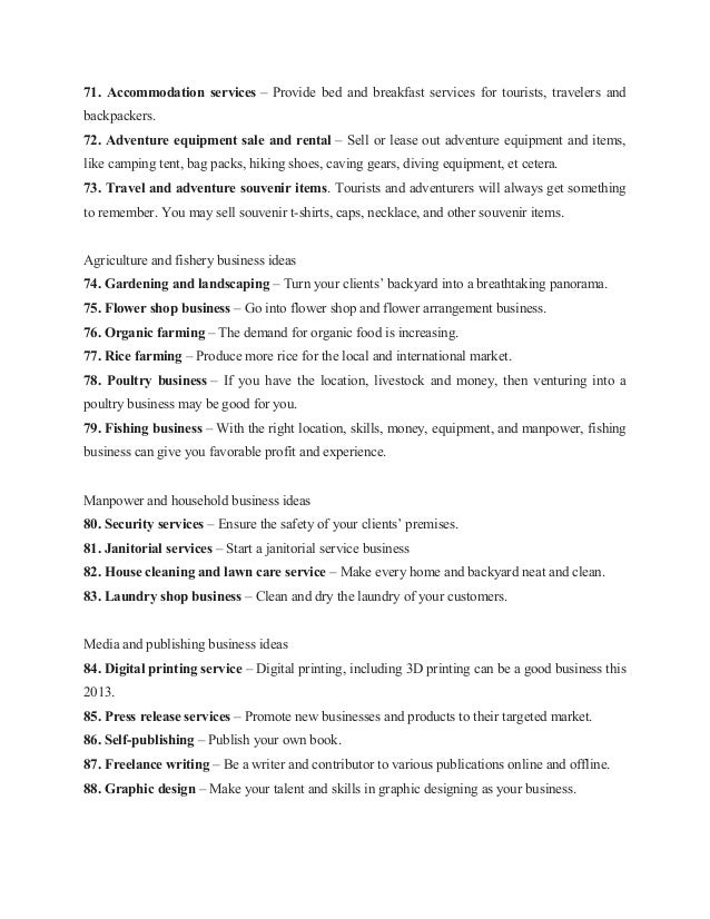 The 2013 List of 100 Home Business Opportunities